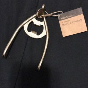 Wishbone bottle opener gold house warming gift